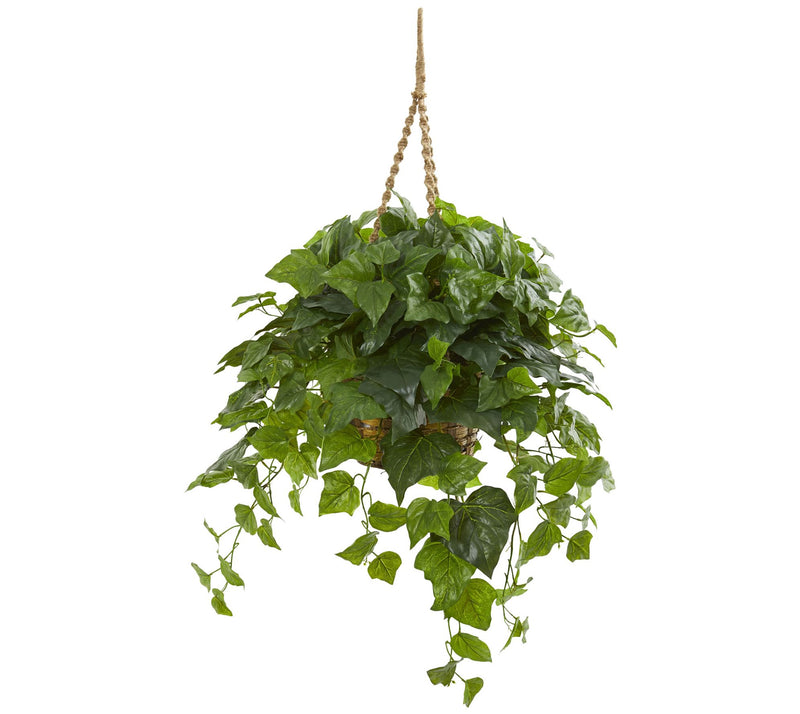 38" London Ivy Plant in Hanging Basket by Nearly Natural — Main view