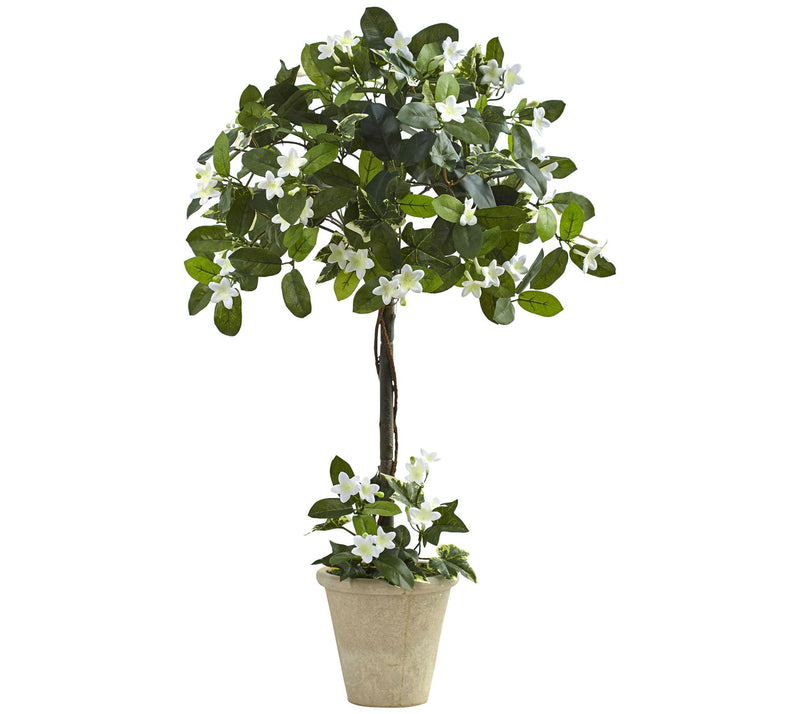 3' Stephanotis Topiary w/ Planter by Nearly Natural — Main view