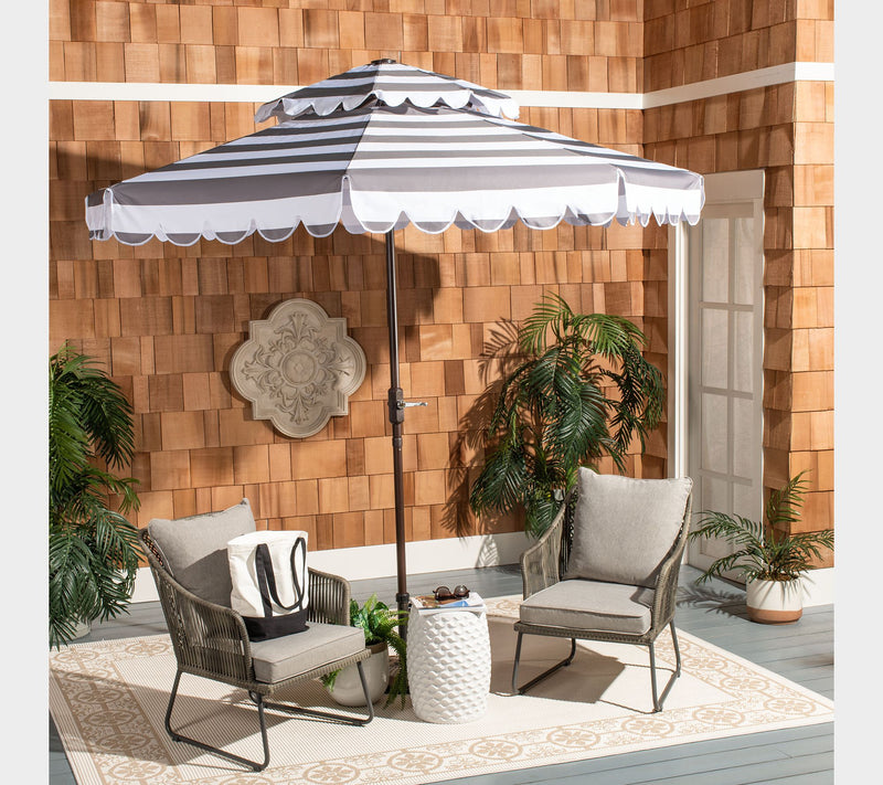 Vienna 9' Round Double Top Crank Umbrella by Safavieh — View 9