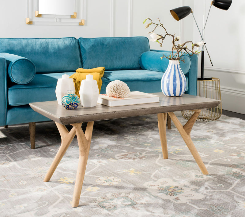 Pacey Indoor/Outdoor Modern Concrete Coffee Table by Safavieh — View 4
