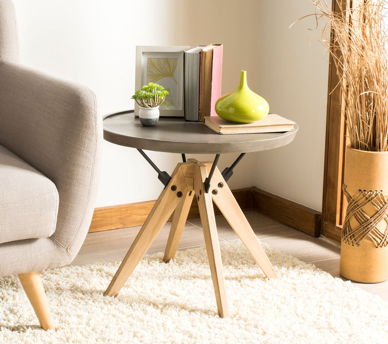 Farmond Indoor/Outdoor Modern Concrete Side Table by Safavieh — View 4
