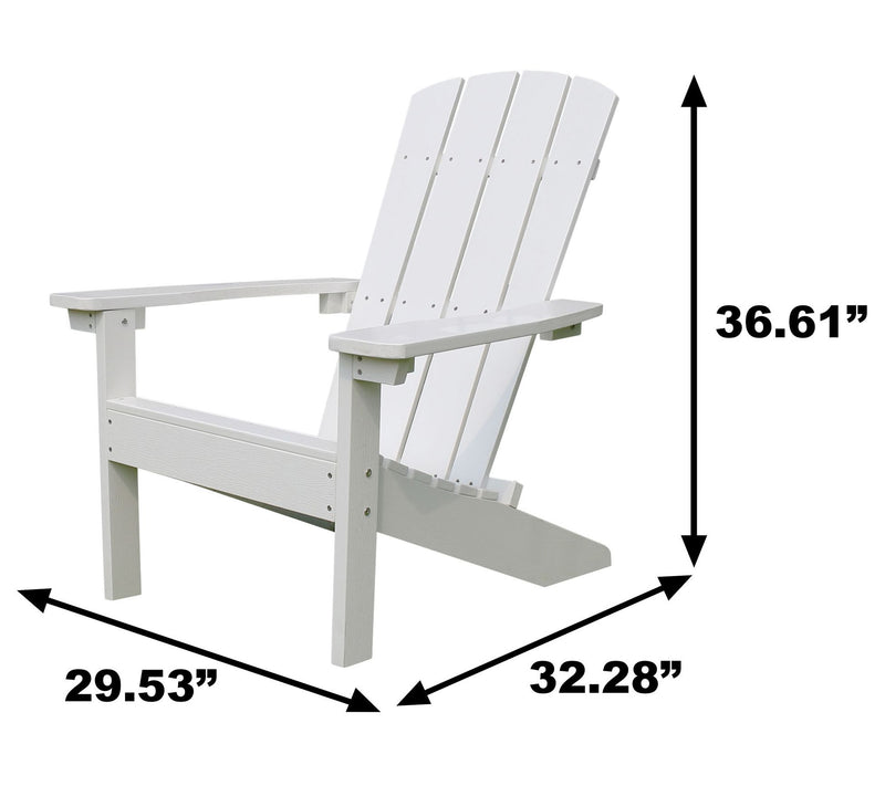 Northbeam Lakeside Faux Wood Adirondack Chair -White — View 8