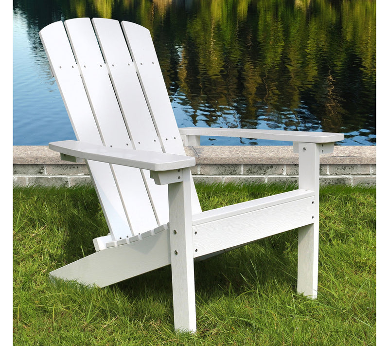 Northbeam Lakeside Faux Wood Adirondack Chair -White — View 2