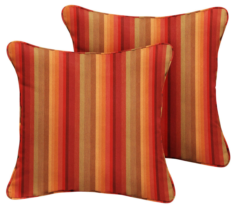 Set of 2 Sunbrella Indoor/Outdoor Stripe SquarePillows — View 3