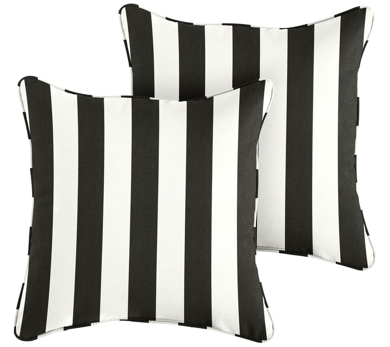 Set of 2 Sunbrella Indoor/Outdoor Stripe SquarePillows — View 5