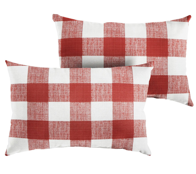 Set of 2 Indoor/Outdoor Buffalo Plaid Lumbar Pillows — View 7