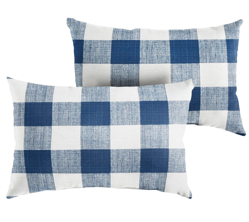 Set of 2 Indoor/Outdoor Buffalo Plaid Lumbar Pillows — View 5