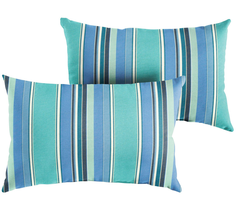 Set of 2 Indoor/Outdoor Sunbrella Dolce StripeLumbar Pillows — Main view