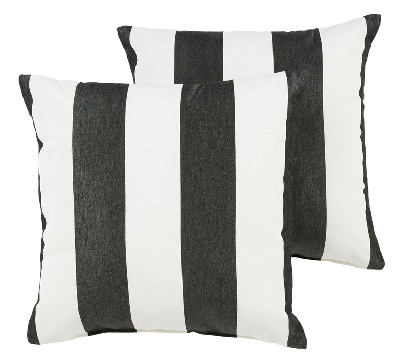 Set of 2 Indoor/Outdoor Sunbrella Stripe Square Pillows — Main view