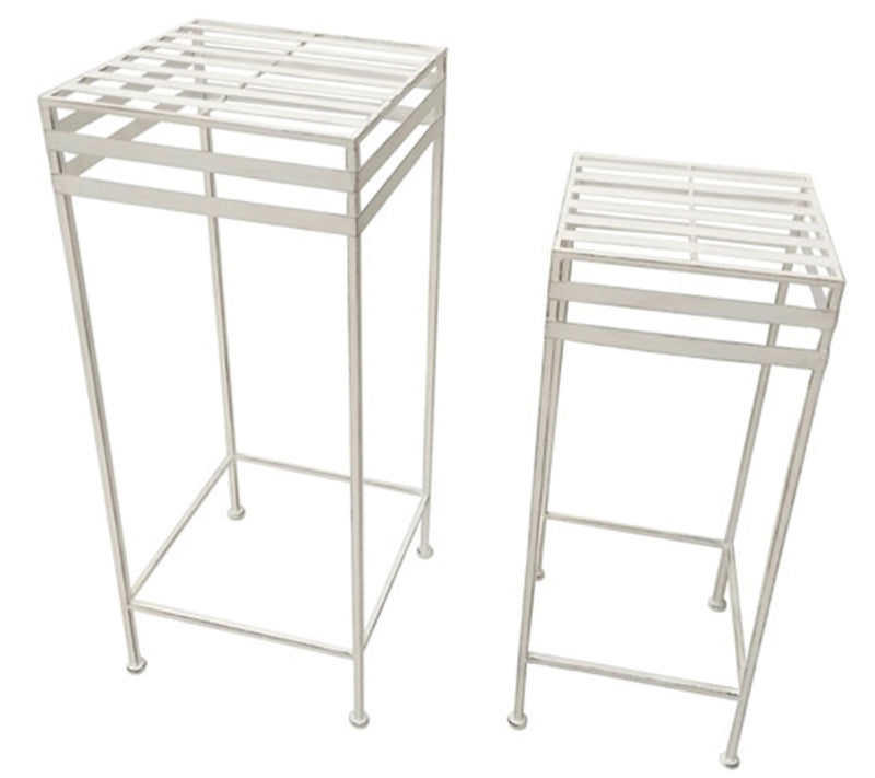 White Iron Plant Stands, Two Nested by Santa'sWorkshop — Main view