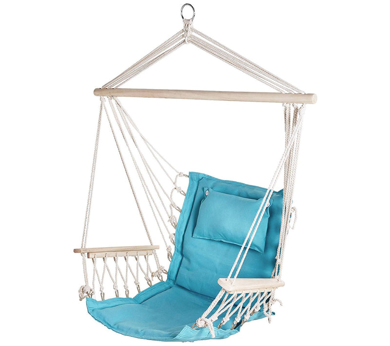 Hanging Hammock Chair with Wooden Armrests — Main view