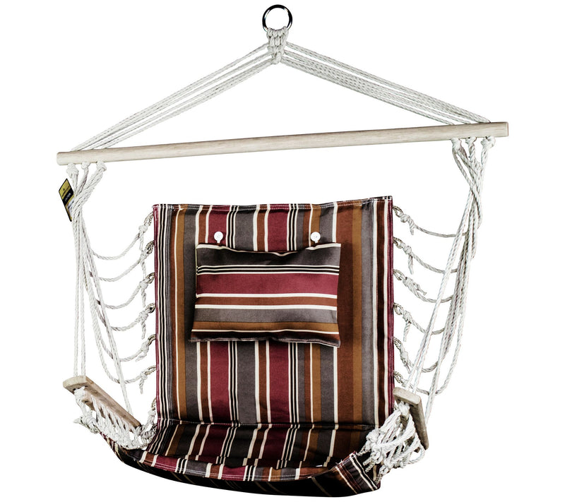 Hanging Hammock Chair with Wooden Armrests — View 15