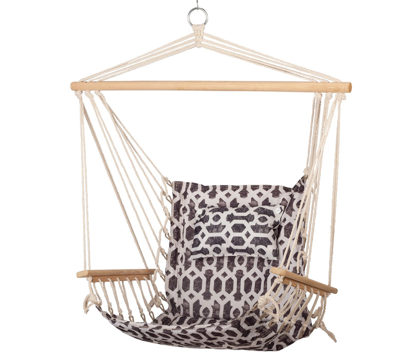 Hanging Hammock Chair with Wooden Armrests — View 27