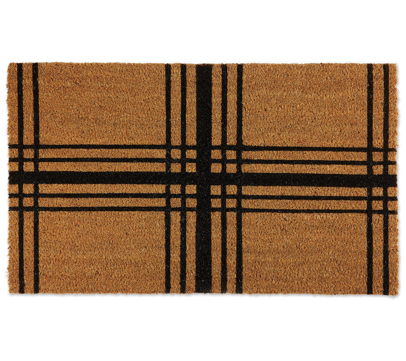 Design Imports Black Farmhouse Plaid Doormat — Main view