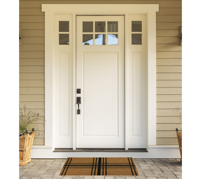 Design Imports Black Farmhouse Plaid Doormat — View 3