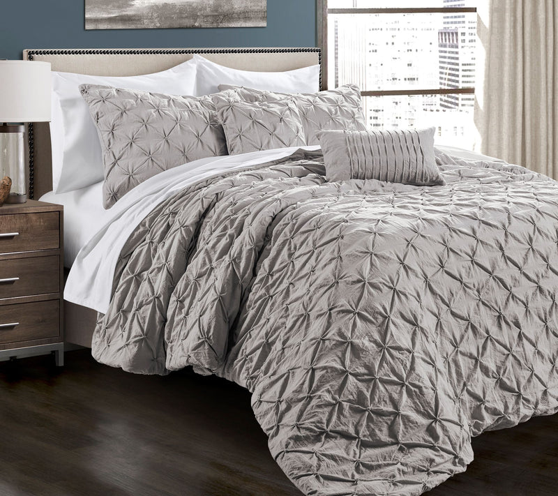 Ravello Pintuck 5-Piece King Comforter Set by Lush Decor — View 3