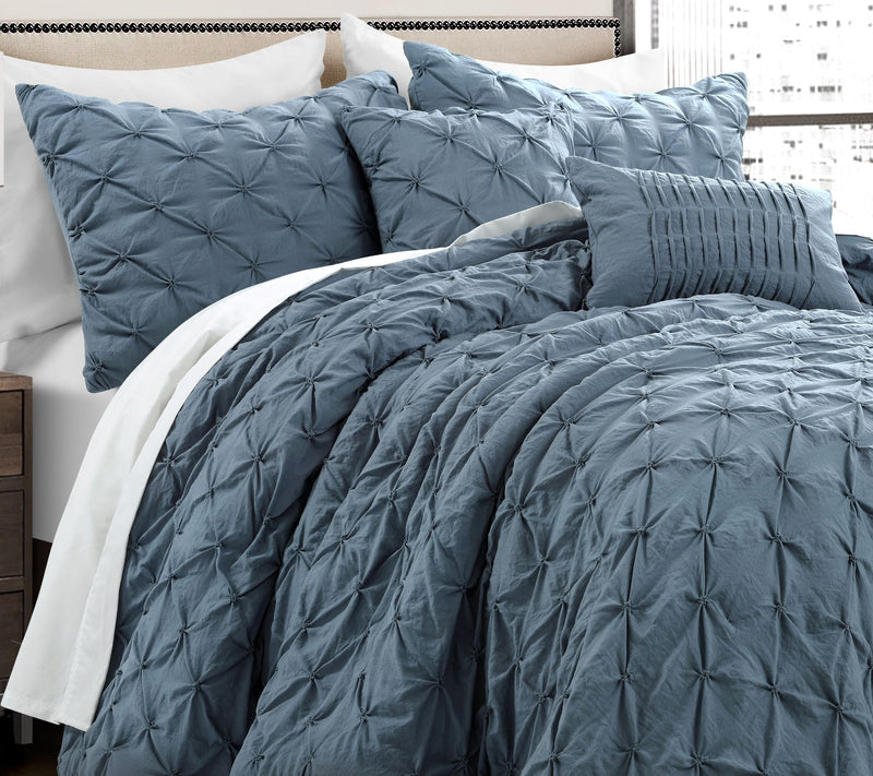 Ravello Pintuck 5-Piece King Comforter Set by Lush Decor — View 8