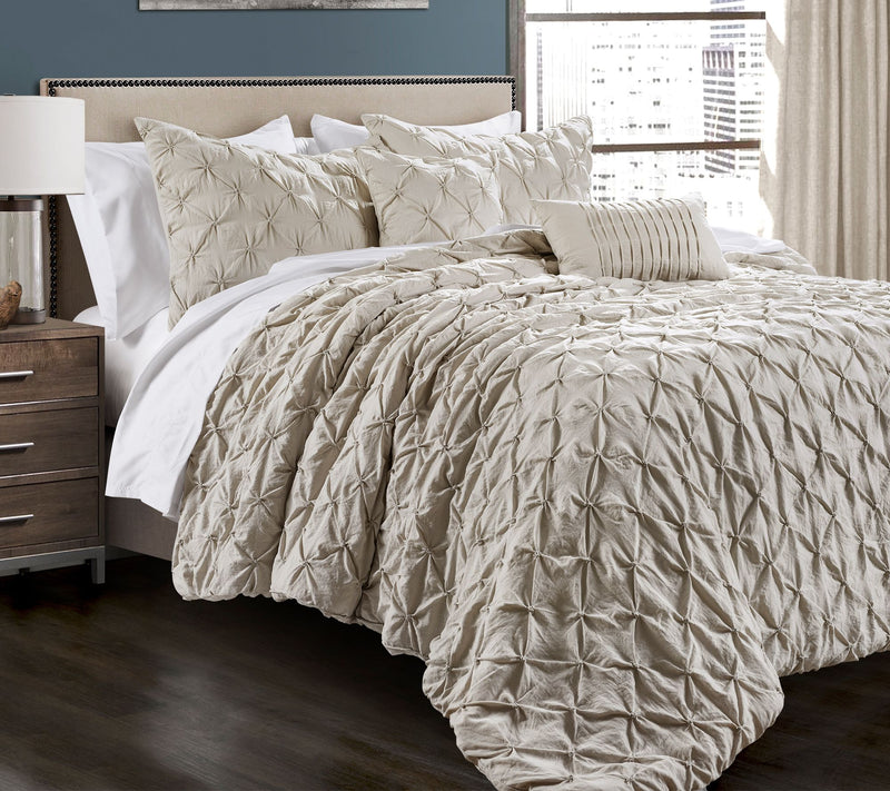 Ravello Pintuck 5-Piece King Comforter Set by Lush Decor — View 7