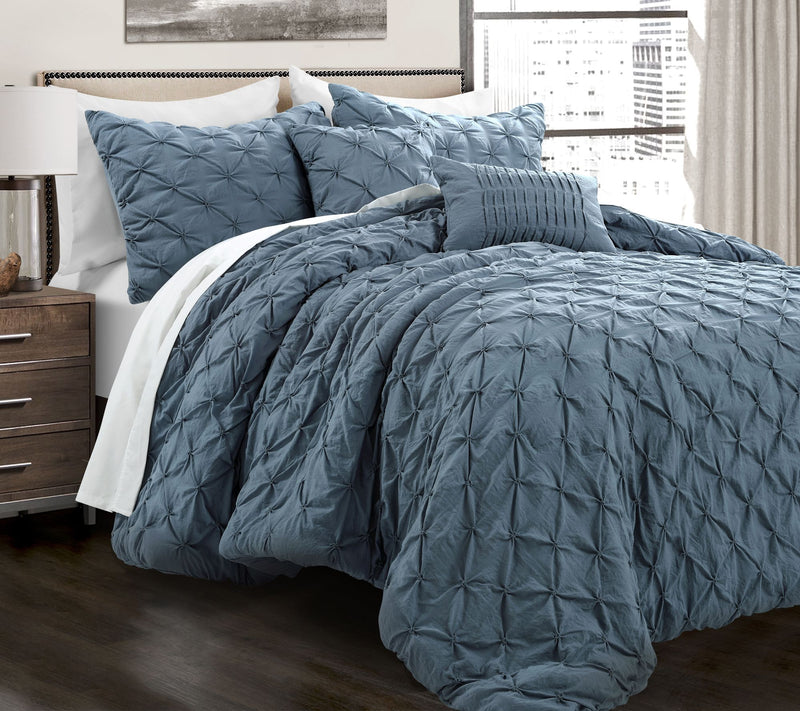 Ravello Pintuck 5-Piece King Comforter Set by Lush Decor — View 5