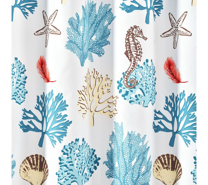 Coastal Reef Feather 72"x72" Shower Curtain byLush Decor — View 6