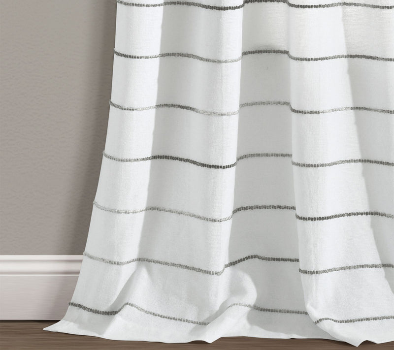 Ombre Stripe Yarn Dyed Cotton Window Panels byush Decor — View 9