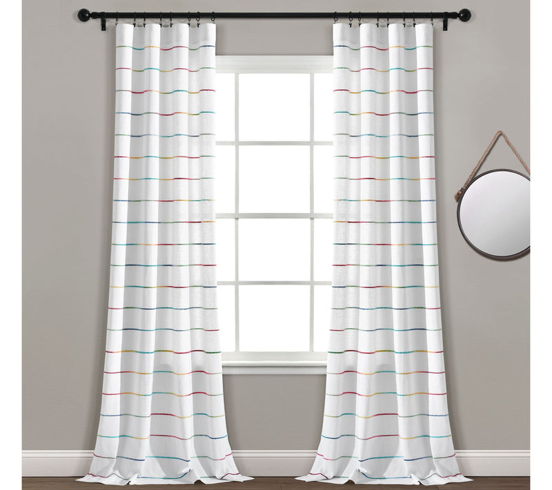 Ombre Stripe Yarn Dyed Cotton Window Panels byush Decor — View 7