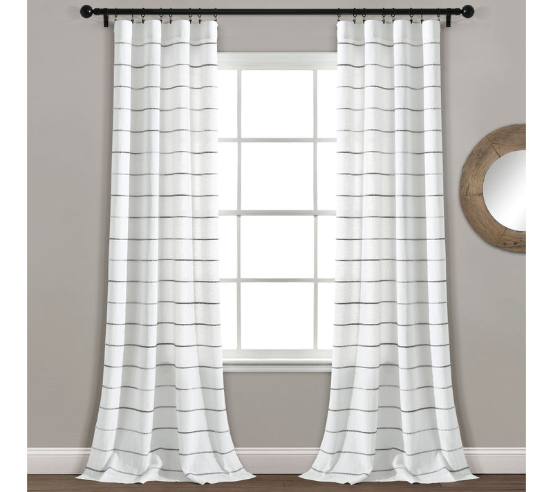 Ombre Stripe Yarn Dyed Cotton Window Panels byush Decor — View 3