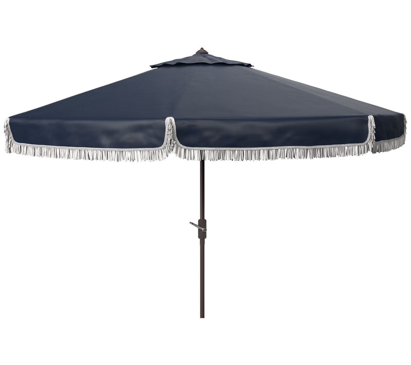 Milan Fringe 11' Round Crank Umbrella by Safavieh — Main view