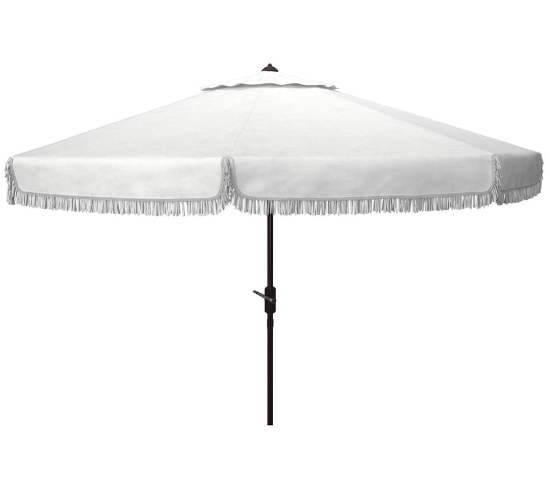 Milan Fringe 11' Round Crank Umbrella by Safavieh — View 5