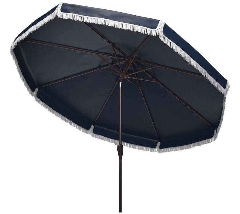Milan Fringe 11' Round Crank Umbrella by Safavieh — View 6