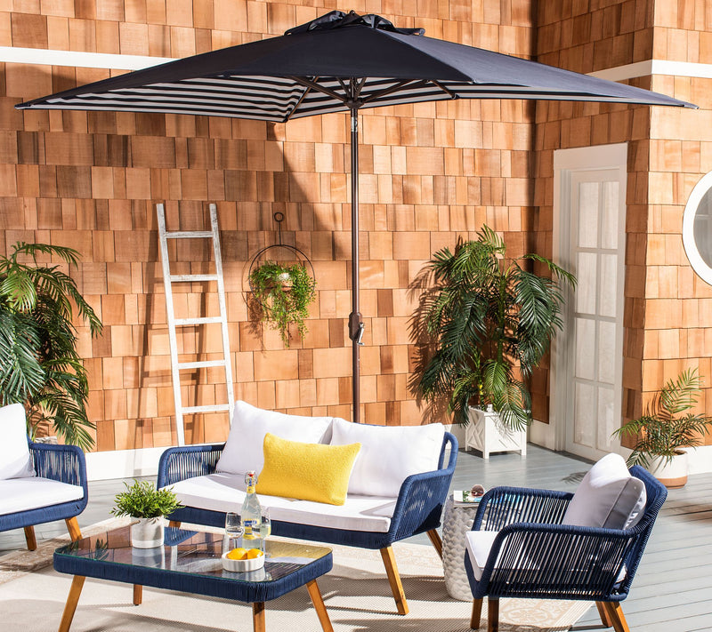 Athens 6.5' x 10' Rectangle Crank Umbrella by Safavieh — View 3