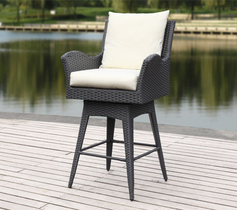 Hayes Outdoor Wicker Swivel Armed Counter Stoolby Safavieh — View 8