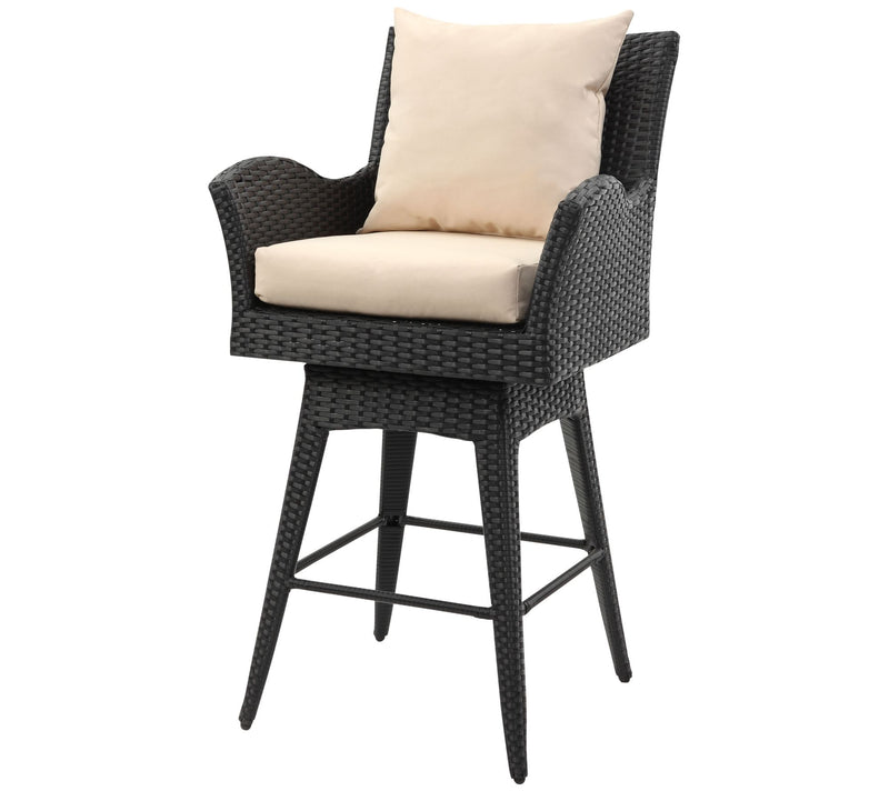 Hayes Outdoor Wicker Swivel Armed Counter Stoolby Safavieh — View 10