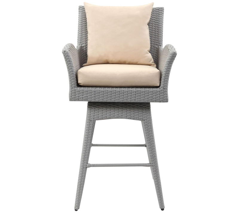 Hayes Outdoor Wicker Swivel Armed Counter Stoolby Safavieh — View 7