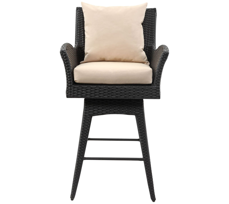 Hayes Outdoor Wicker Swivel Armed Counter Stoolby Safavieh — View 3