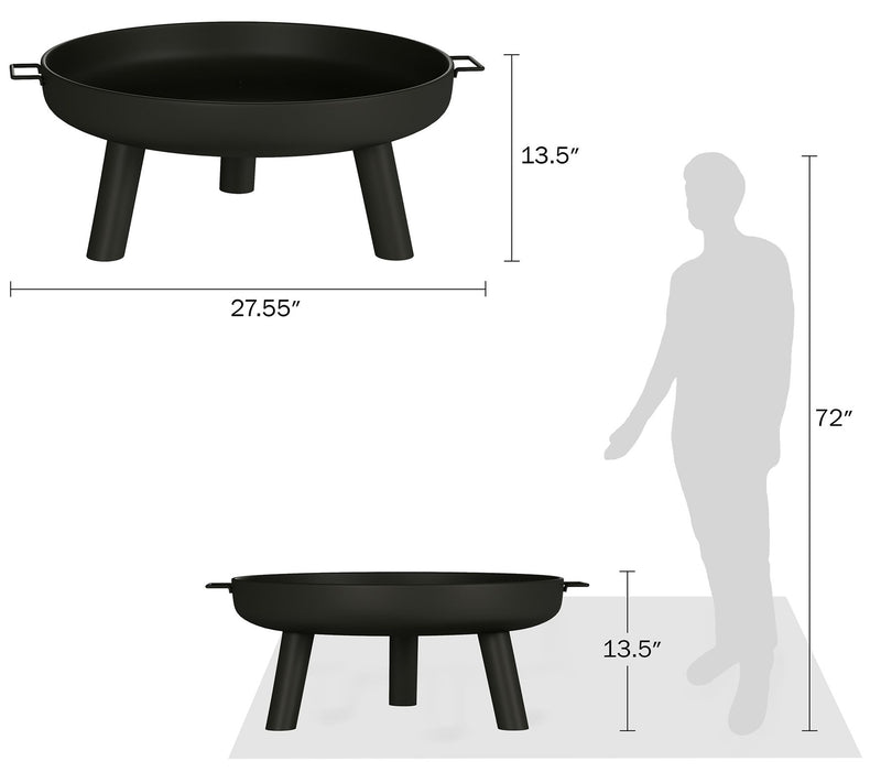 Pure Garden 27.5" Outdoor Fire Pit — View 4