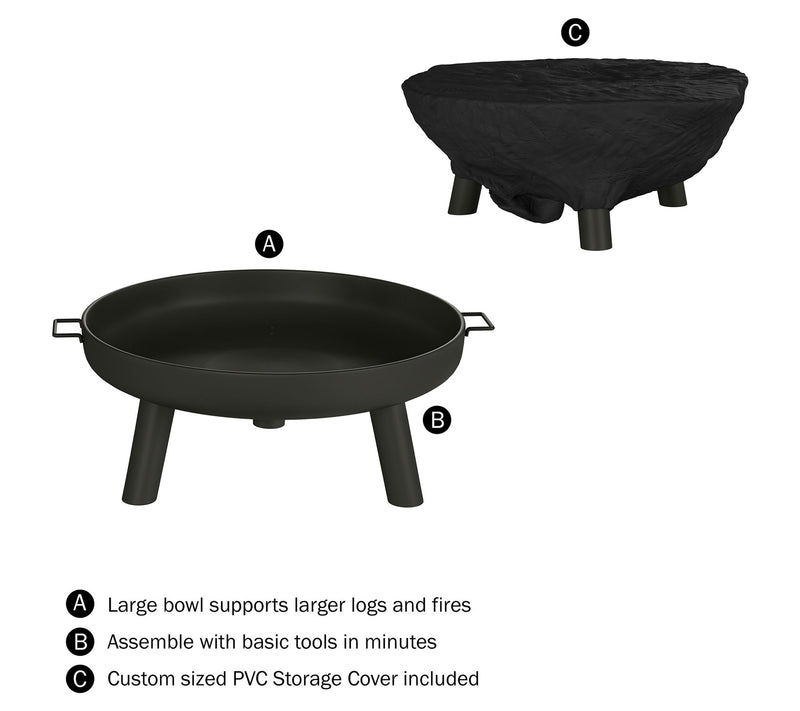 Pure Garden 27.5" Outdoor Fire Pit — View 2
