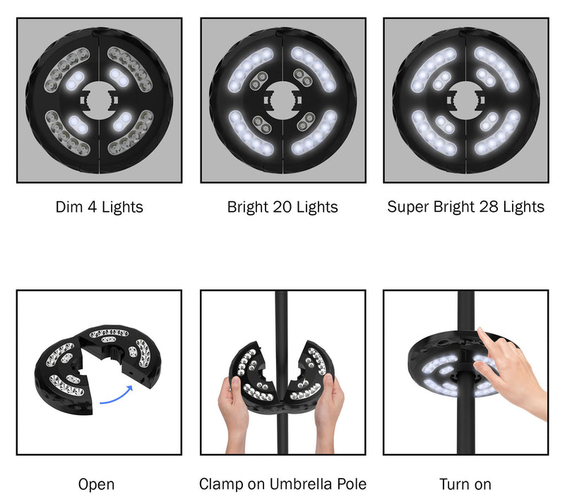 Pure Garden Cordless Rechargeable Patio Umbrella Light — View 4