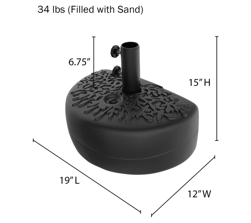 Pure Garden 34-lb Half-Moon Umbrella Base — View 3