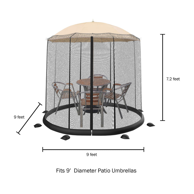 Pure Garden Patio Umbrella Mosquito Net - For 9' Umbrellas — View 3