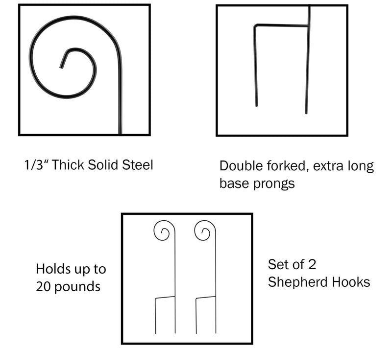 Pure Garden 35" Set of 2 Shepherd Hooks — View 3