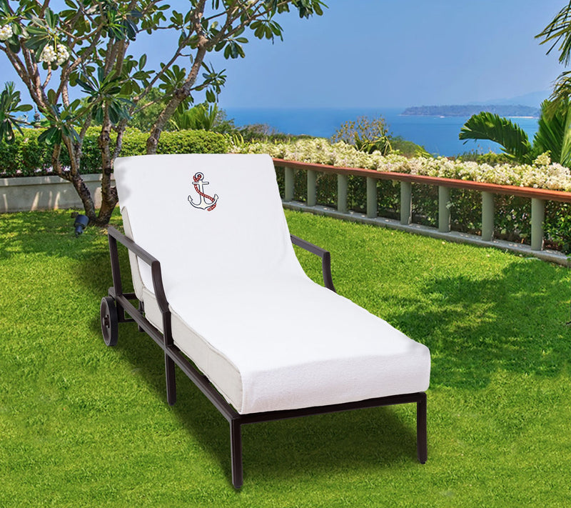 Linum Home Anchor Embroidered Std Size Chaise Lounge Cover — View 8