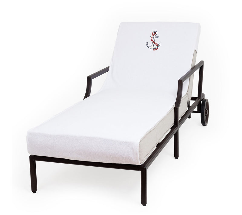 Linum Home Anchor Embroidered Std Size Chaise Lounge Cover — Main view