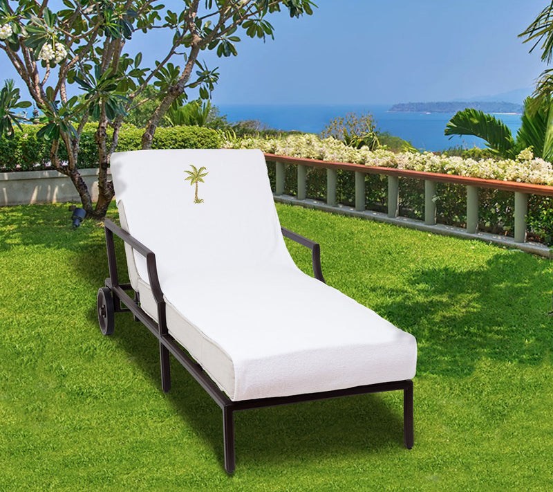 Linum Home Palm Tree Embroidered Std Size Chaise Lounge Cover — View 8
