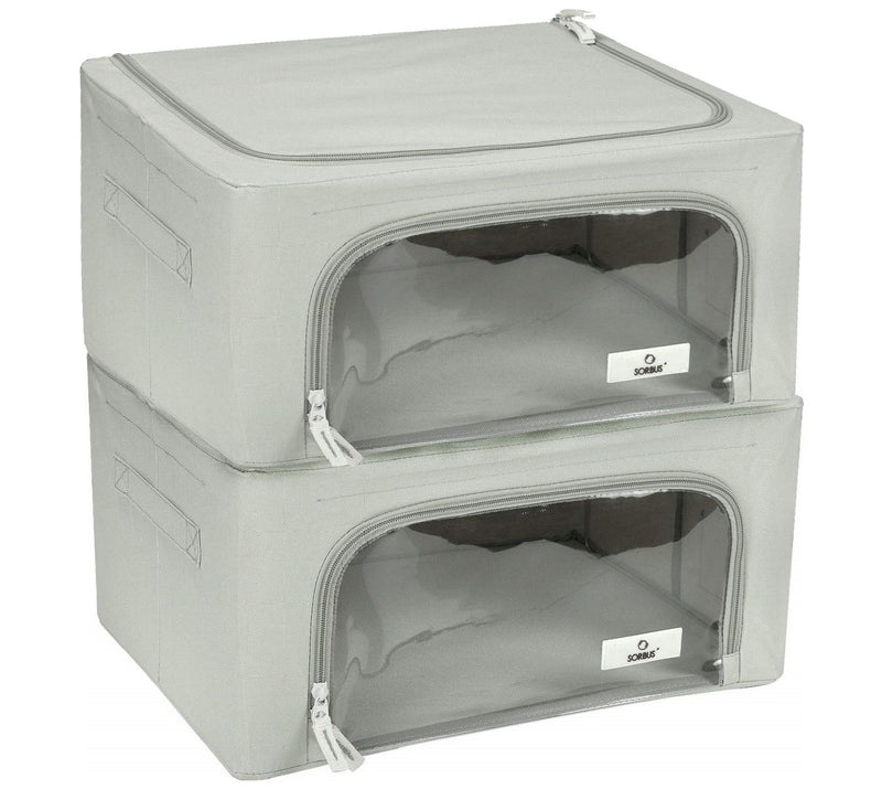 Sorbus Set of 2 Storage Box with Window, Small — View 7