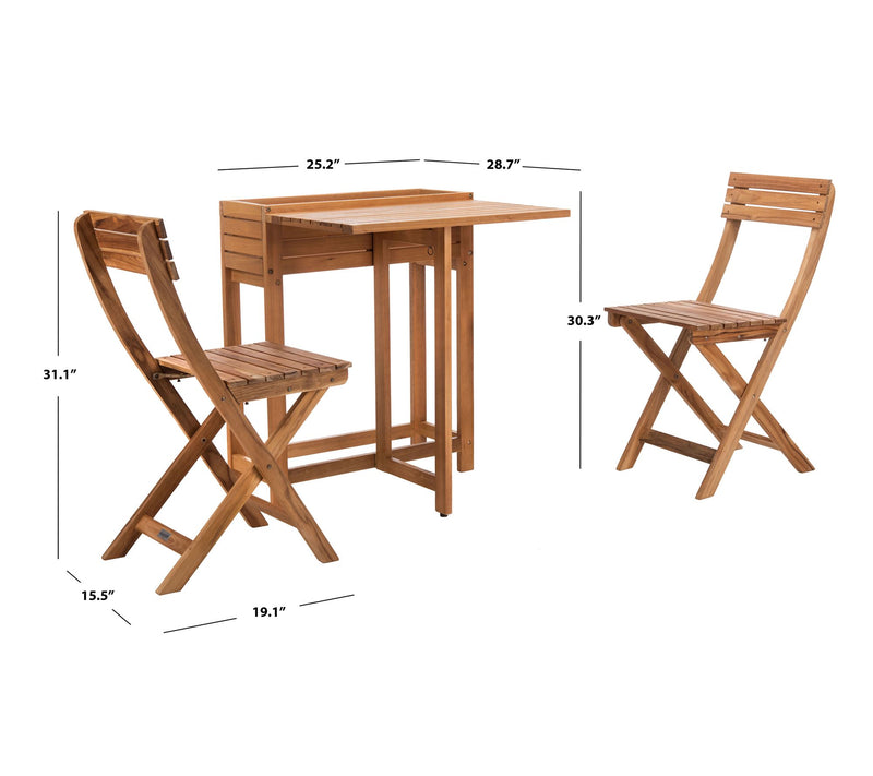 Walten Flower Shelf 3-Piece Bistro Set by Safavieh — View 3