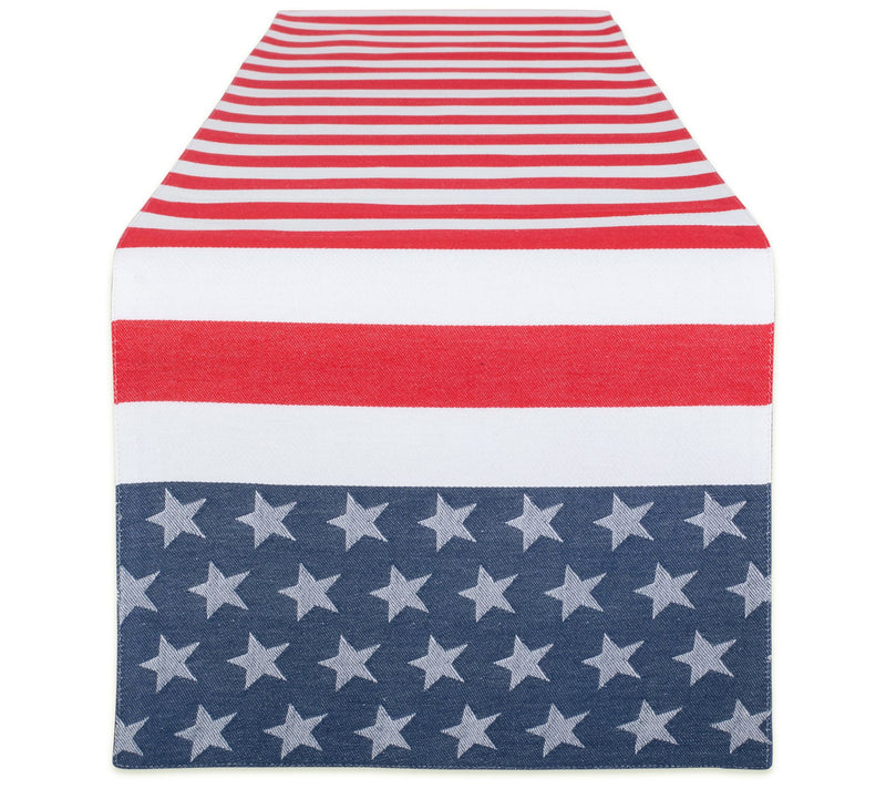 Design Imports Stars & Stripes Jacquard Table Runner 14" x 72" — Main view