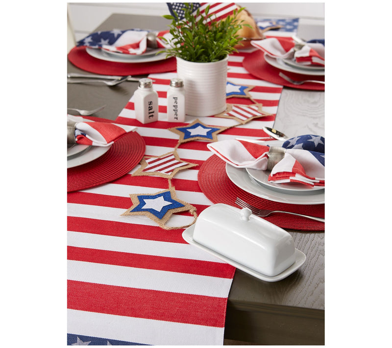 Design Imports Stars & Stripes Jacquard Table Runner 14" x 72" — View 4