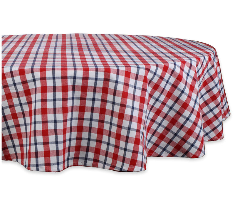 Design Imports American Plaid Tablecloth 70" Round — Main view