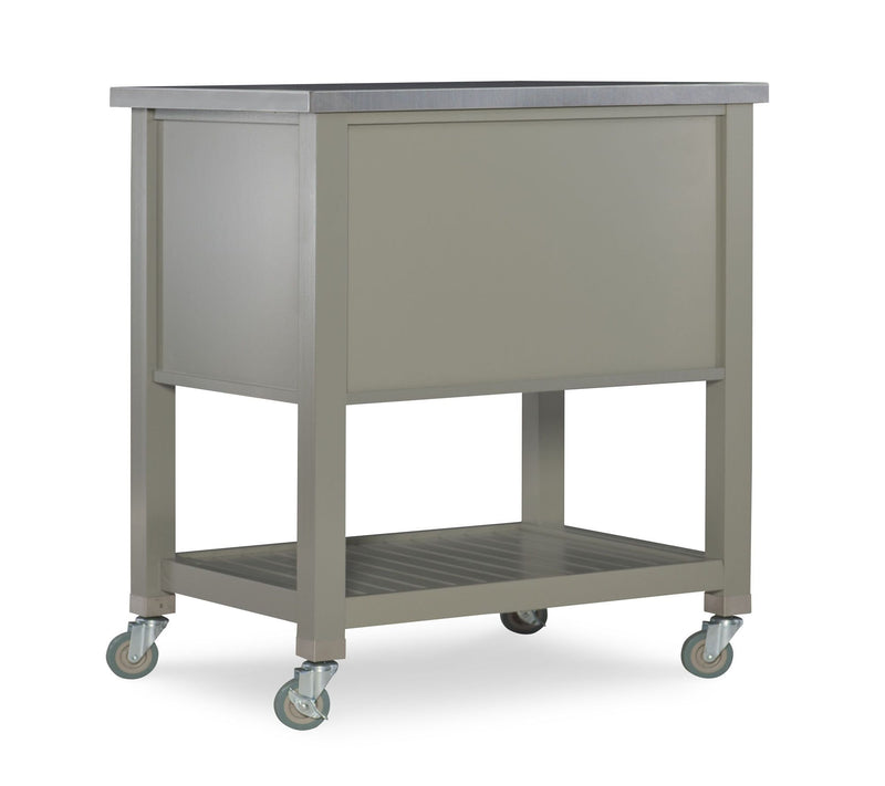 Linon Home Rory Kitchen Rolling Prep Island Cart With Storage — View 6